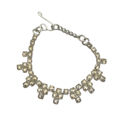 Clear Rhinestone Lace Collar Vintage Style Doll Necklace • 16” Fashion Doll Jewelry