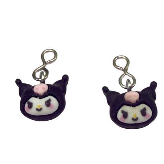 Kuromi Sanrio Charm Doll Earring DANGLE ONLY • 18” Fashion Doll Jewelry