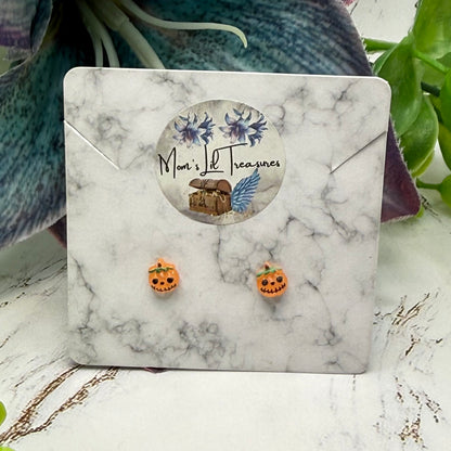 Pumpkin Halloween 2mm Post Doll Earrings | fits 18 Inch Dolls • American Girl