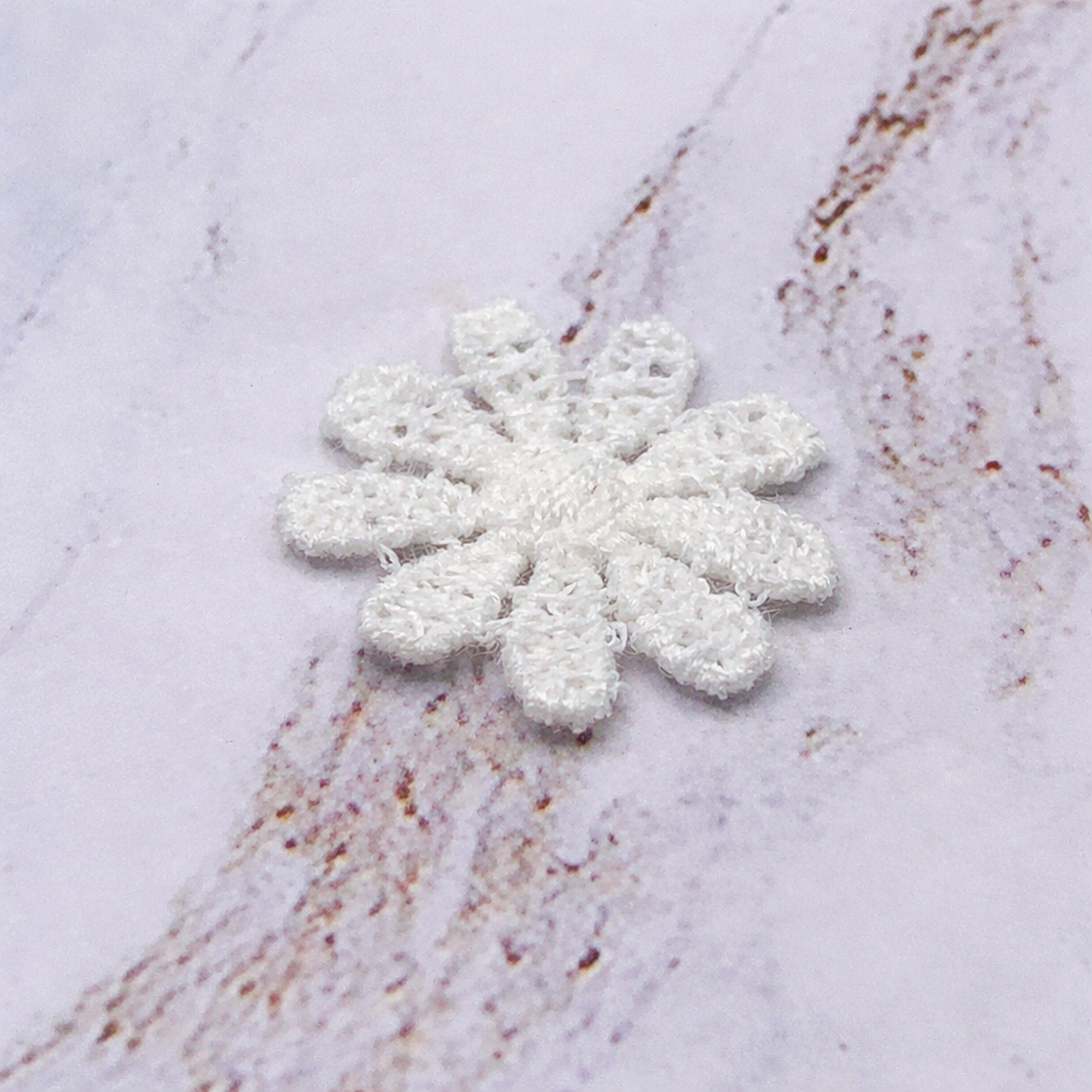 White Crochet Fabric Flower Shape Doilies Set Of Four • Dollhouse Decor Miniatures