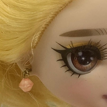 Coral Pink Dangle Drop Doll Earrings • 10-12” Fashion Doll Jewelry