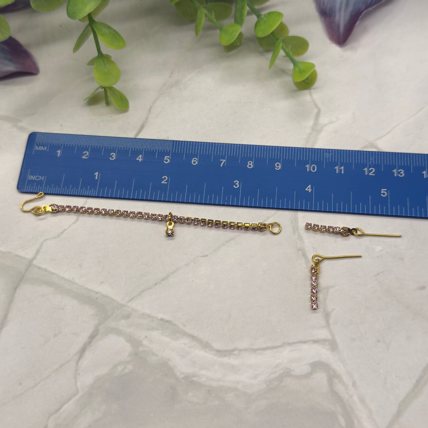 Pink Rhinestone Doll Necklace Earrings Set • 16” Fashion Doll Jewelry