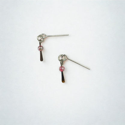 Silver Dangle Pink Beaded Doll Earrings • 16 Inch Fashion Doll Jewelry