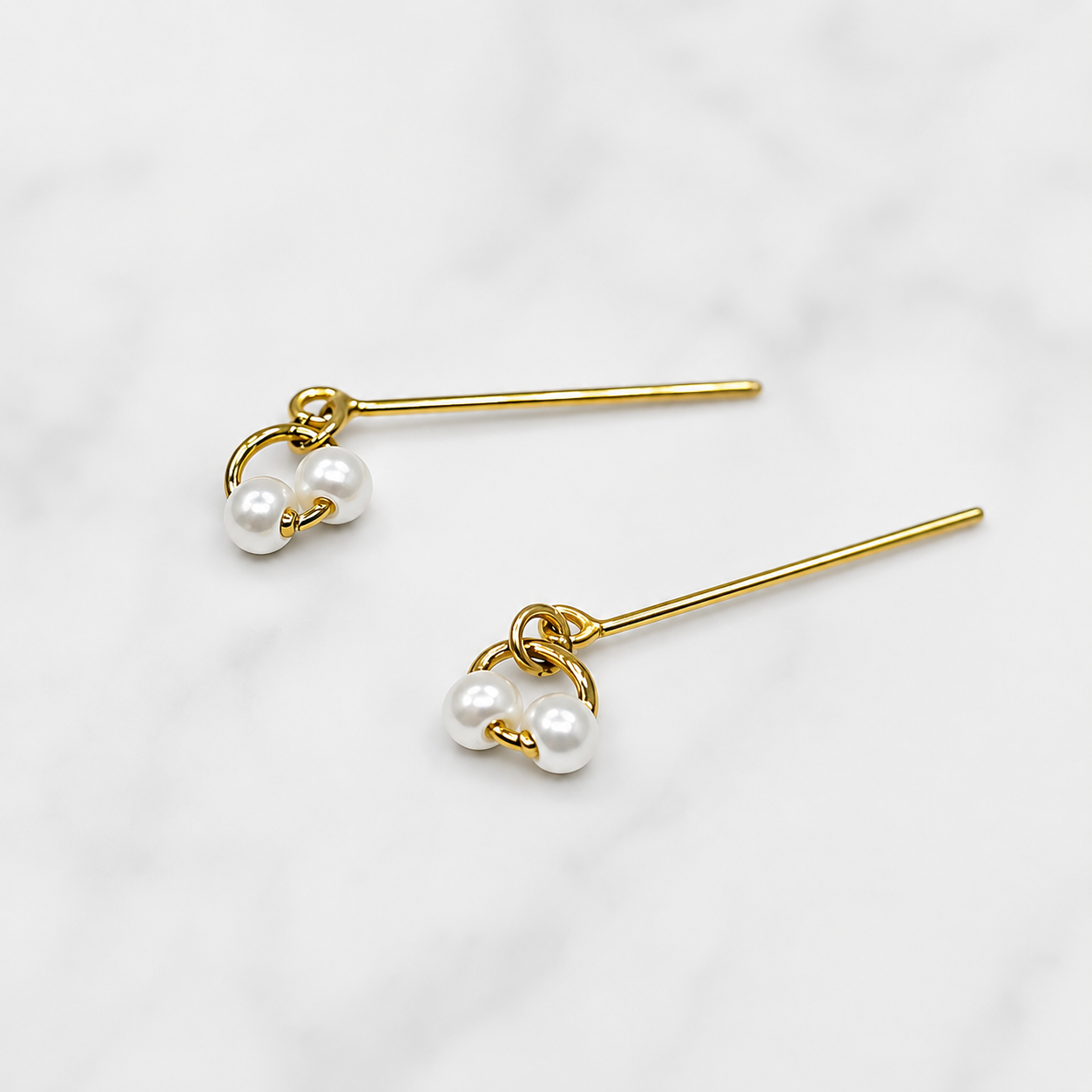 Gold Circle & Pearl Doll Earrings • 16 Inch Fashion Doll Jewelry