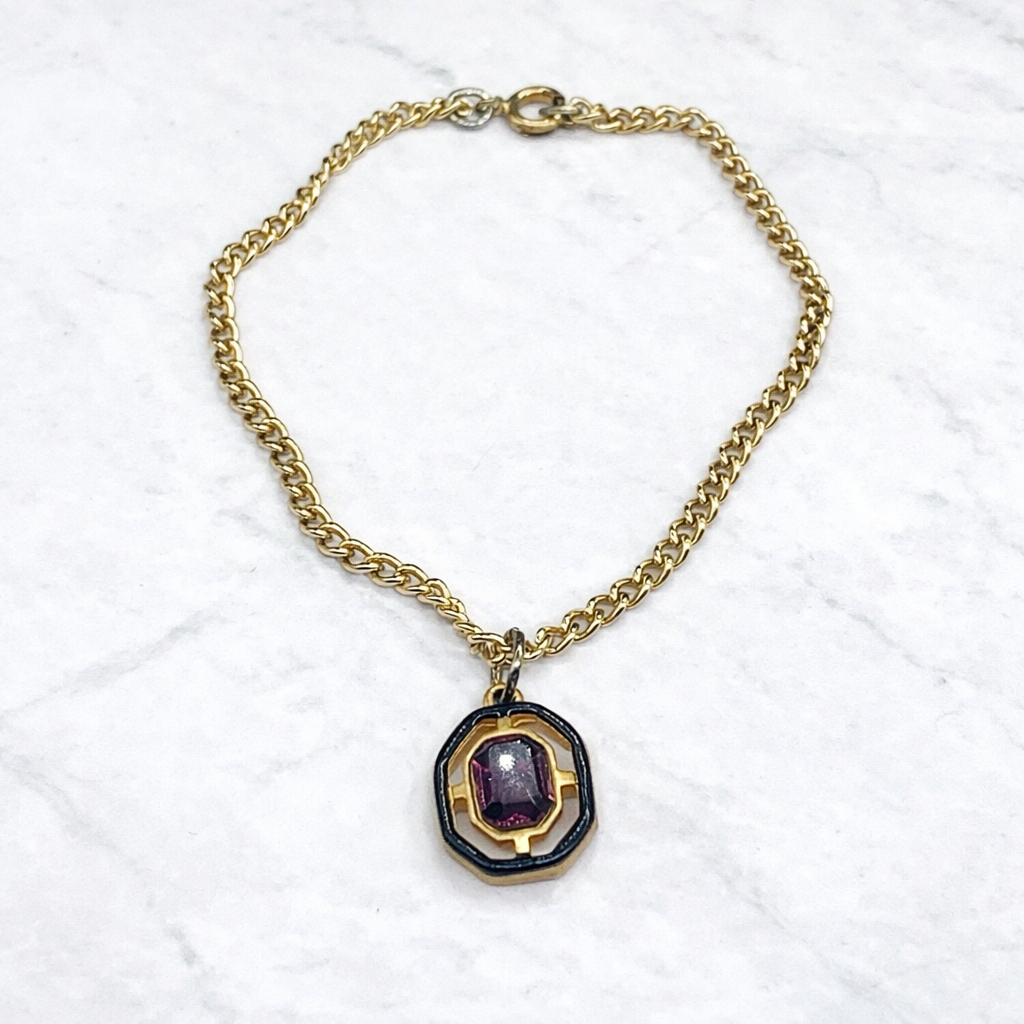 Purple Rhinestone Pendant Doll Necklace • 18 Inch Fashion Doll Jewelry