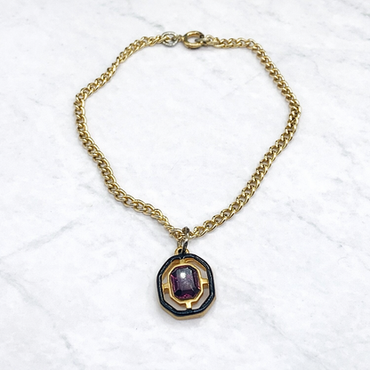 Purple Rhinestone Pendant Doll Necklace • 18 Inch Fashion Doll Jewelry
