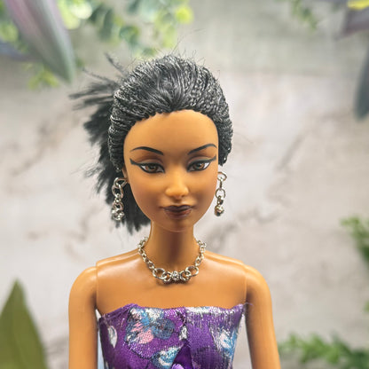 Silver Chain Clear Star Rhinestone Accent Doll Necklace & Earrings • 10-12 Inch Fashion Doll Jewelry 1:6