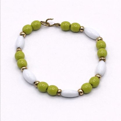 Green White Beaded Necklace for 14” Doll fits Wellie Wisher Doll