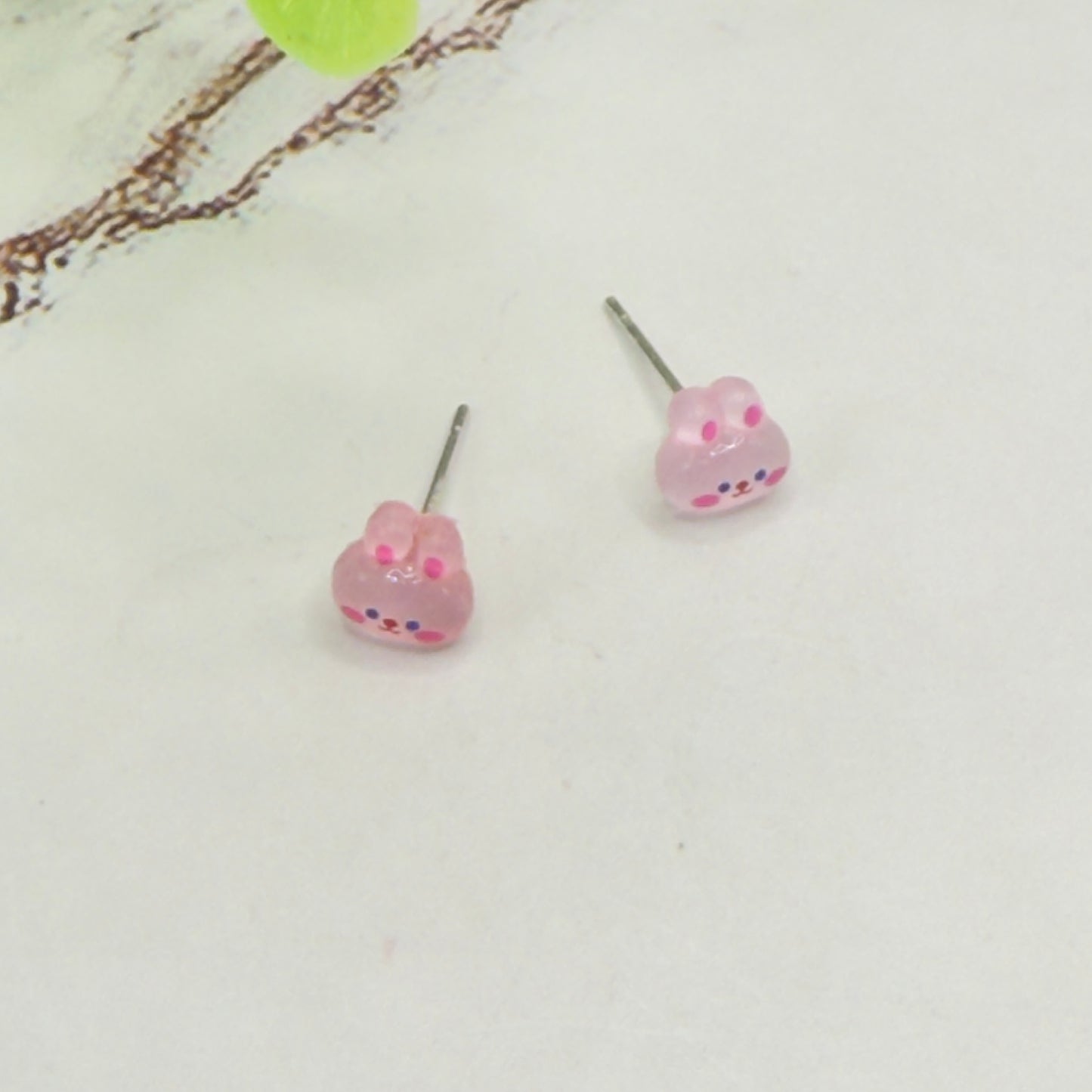 Light Pink Bunny Easter Post Doll Earrings • 18 Inch Fashion Doll Jewelry