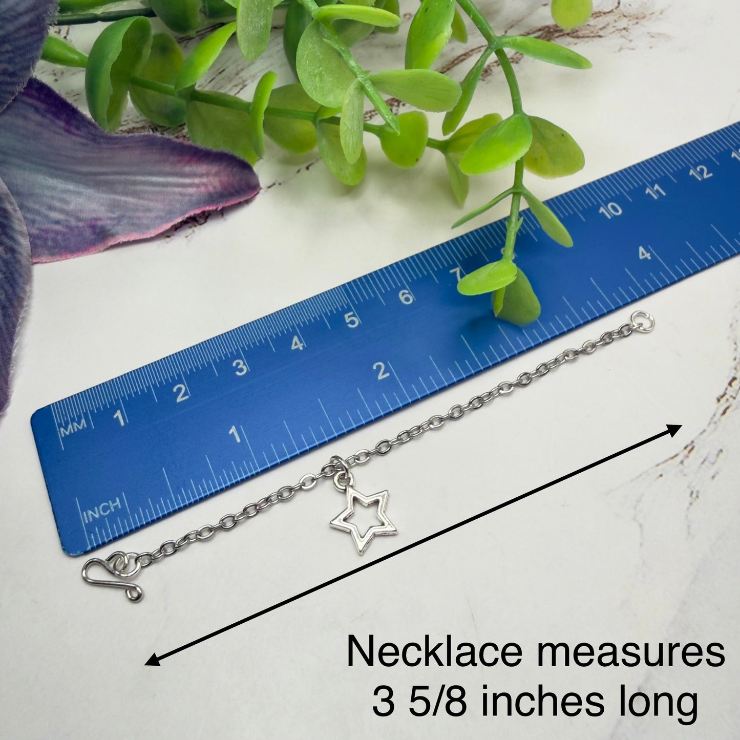 Open Work Silver Star Charm Doll Necklace for 16 Inch Fashion Doll