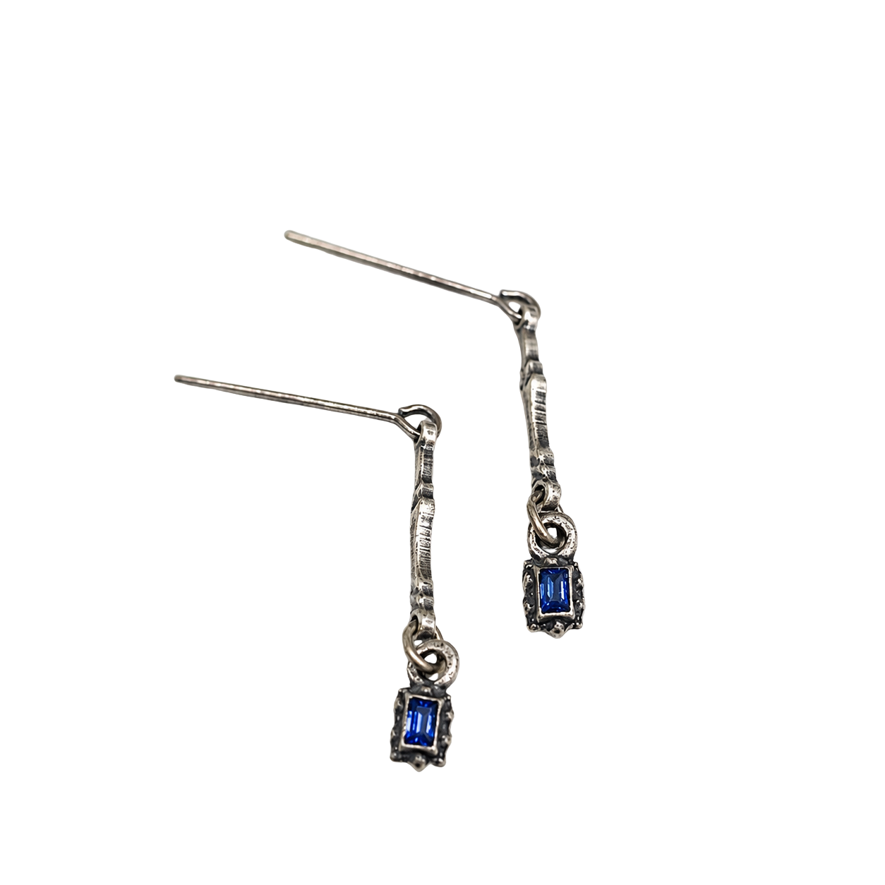 Blue Rhinestone Silver Dangle Doll Earrings • 18 Inch Fashion Doll Jewelry