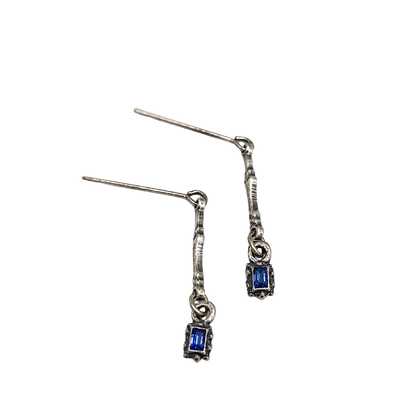 Blue Rhinestone Silver Dangle Doll Earrings • 18 Inch Fashion Doll Jewelry