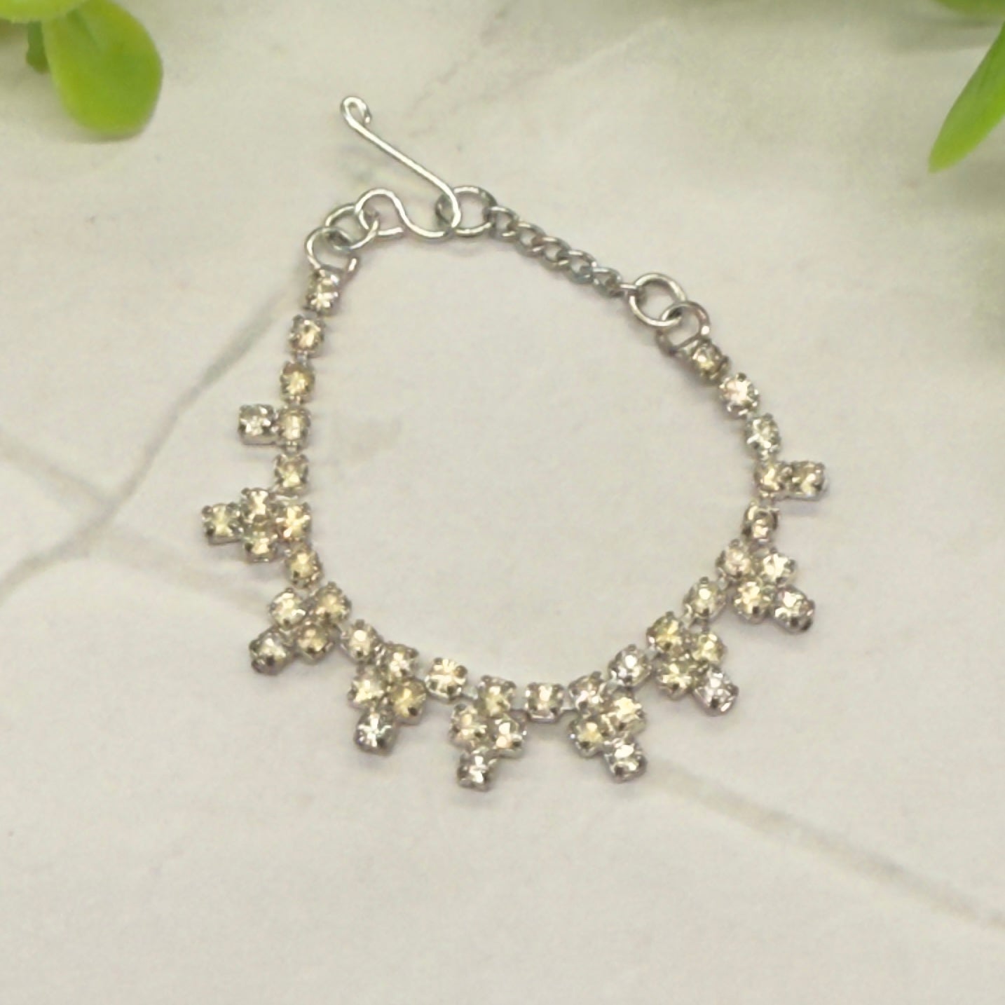 Clear Rhinestone Lace Collar Vintage Style Doll Necklace • 16” Fashion Doll Jewelry