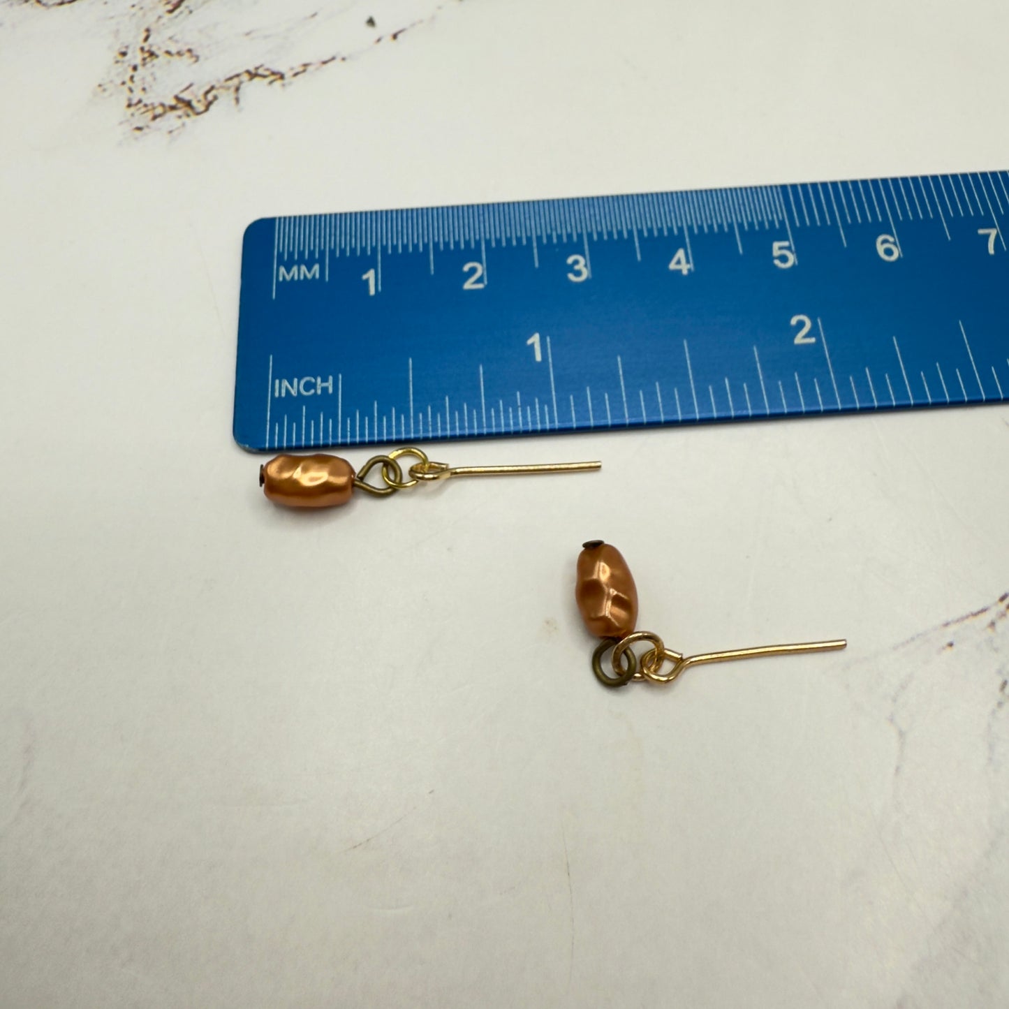 Brown Pearl Drop Gold Doll Necklace & Earrings • 14 Inch Fashion Doll Jewelry