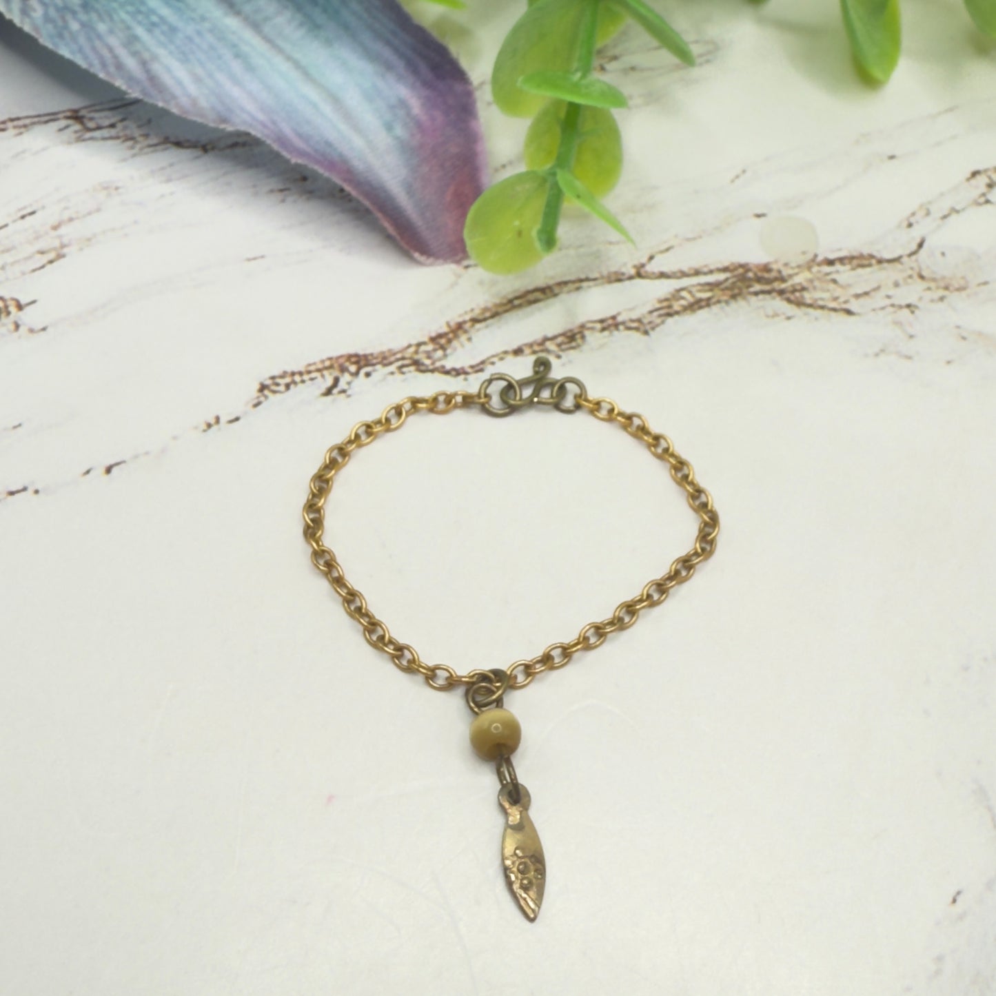 Brown Glass Gold Pendant Doll Necklace • 16 Inch Fashion Doll Jewelry