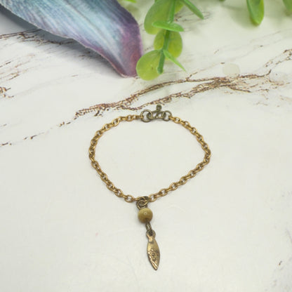 Brown Glass Gold Pendant Doll Necklace • 16 Inch Fashion Doll Jewelry