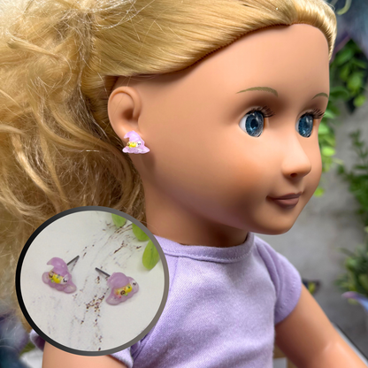 Purple Witch Hat Halloween Post Doll Earrings• 18 Inch Fashion Doll Jewelry