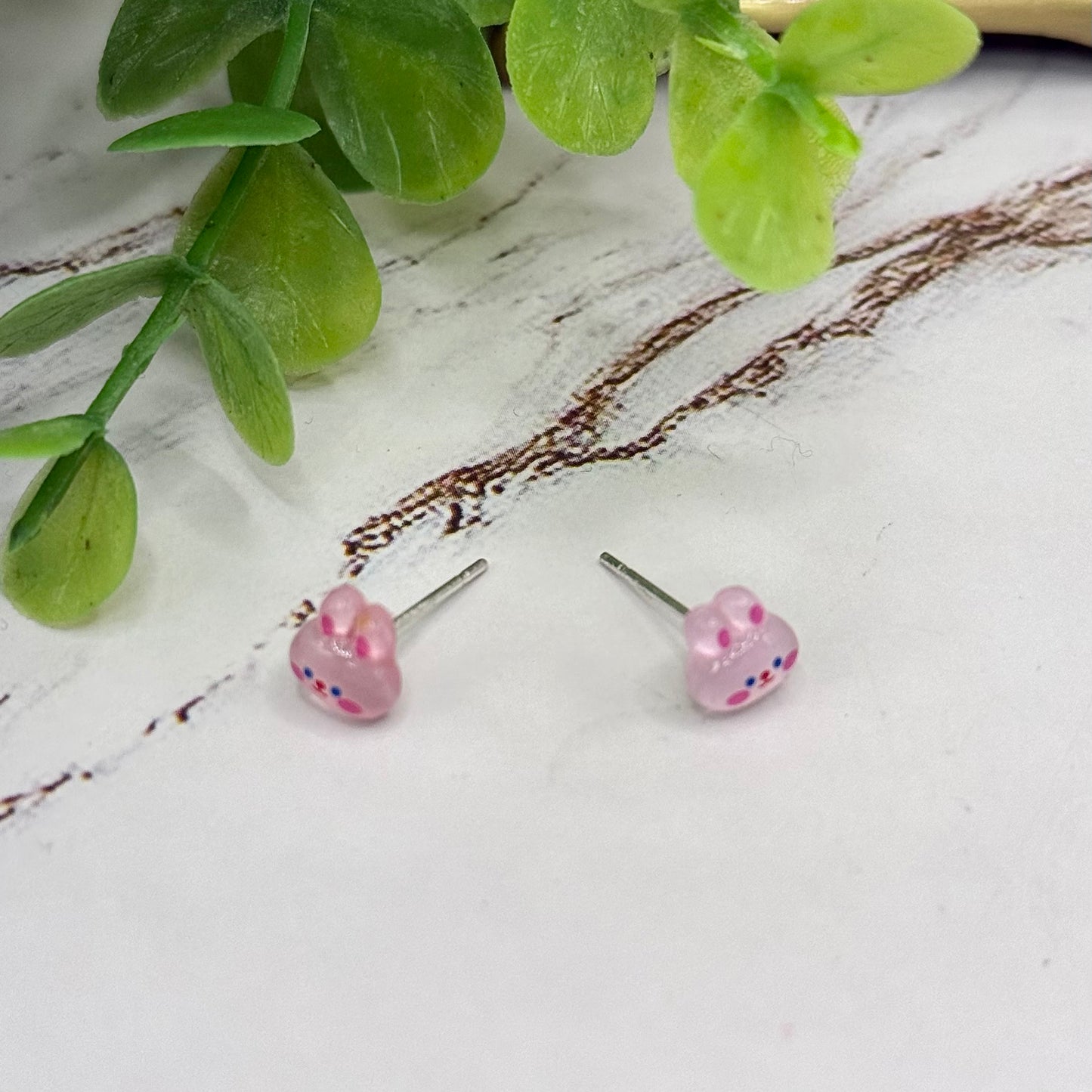 Light Pink Bunny Easter Post Doll Earrings • 18 Inch Fashion Doll Jewelry
