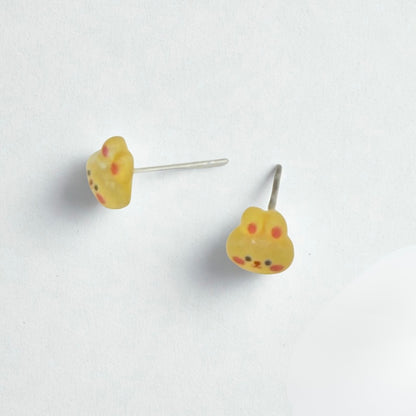 Yellow Bunny Easter Post Doll Earrings • 18 Inch Fashion Doll Jewelry