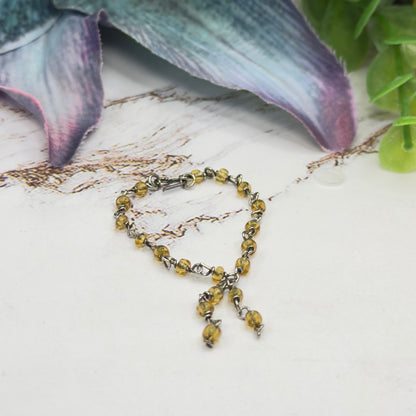 Golden Yellow Beaded Tassel Style Doll Necklace • 16 Inch Fashion Doll Jewelry