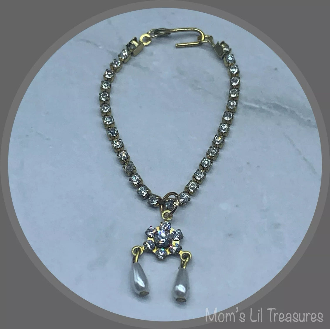 16 Inch Fashion Doll Jewelry • Rhinestone Pearl Pendant Doll Necklace