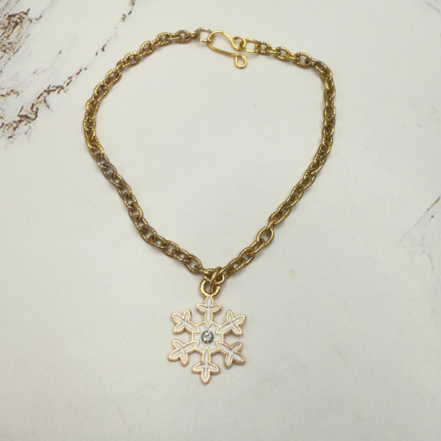 Gold Chain Snowflake Charm Doll Necklace • 18 Inch Fashion Doll Jewelry