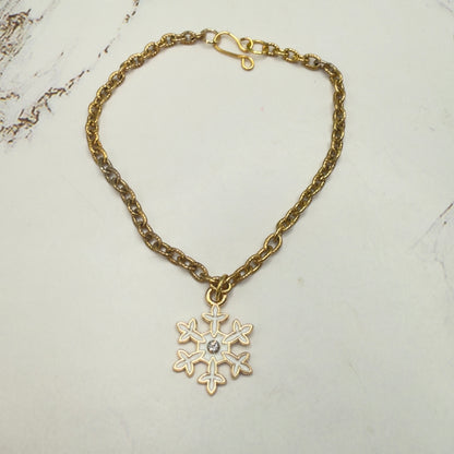 Gold Chain Snowflake Charm Doll Necklace • 18 Inch Fashion Doll Jewelry
