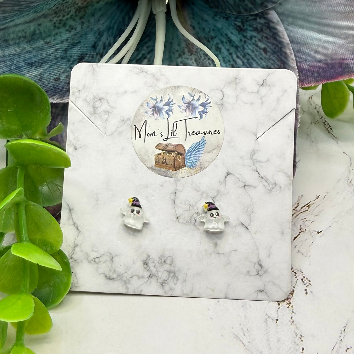 Ghost Halloween 2mm Post Doll Earrings • fits 18 Inch Doll • American Girl