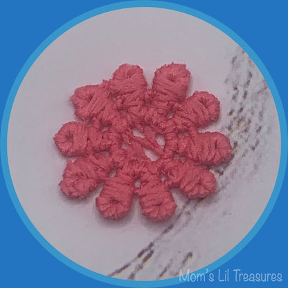 Set Of Six Pink Crochet Fabric Doilies Doily • Dollhouse Miniatures