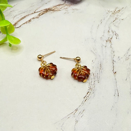 Autumn Fall Leaf Dangle Post Doll Earrings | for 18 Inch Fashion Dolls