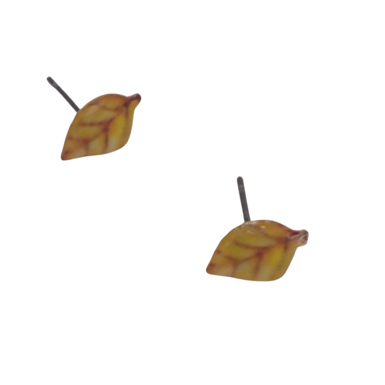 Golden Yellow Autumn Fall Leaf Post Doll Earrings • 18 Inch Fashion Doll Jewelry