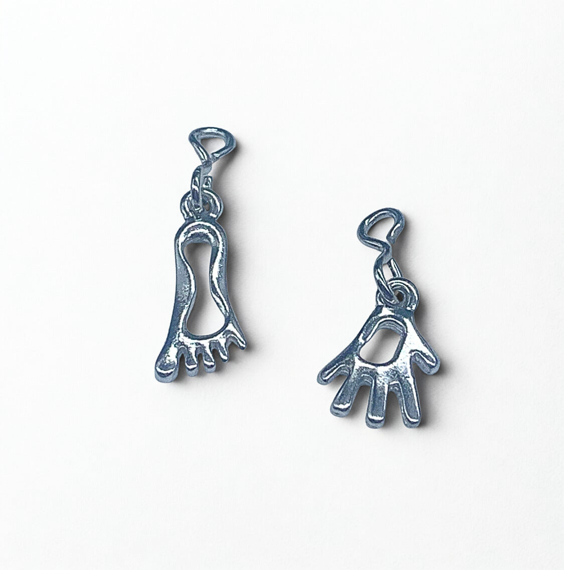 Whimsical Hand Foot Silver Doll Earring DANGLES ONLY fits 18” American Girl Doll