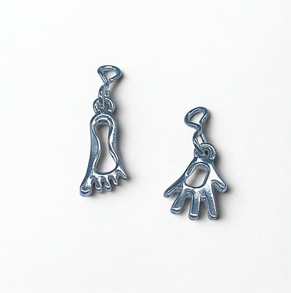Whimsical Hand Foot Silver Doll Earring DANGLES ONLY fits 18” American Girl Doll