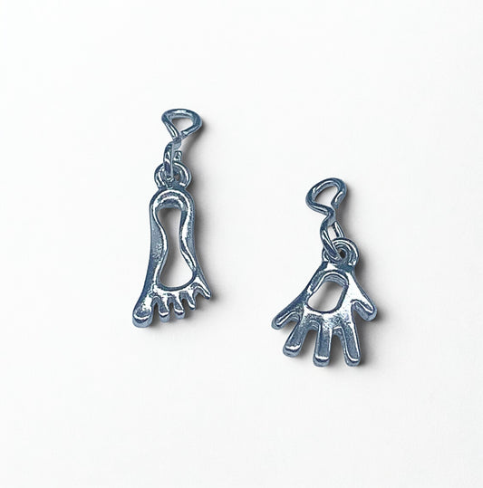 Whimsical Hand Foot Silver Doll Earring DANGLES ONLY fits 18” American Girl Doll