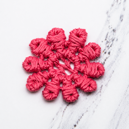 Set Of Six Pink Crochet Fabric Doilies Doily • Dollhouse Miniature Decor