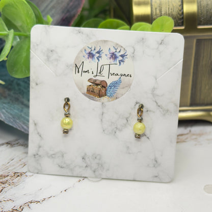 Yellow Iridescent Pearl Doll Earrings • 16 Inch Fashion Doll Jewelry