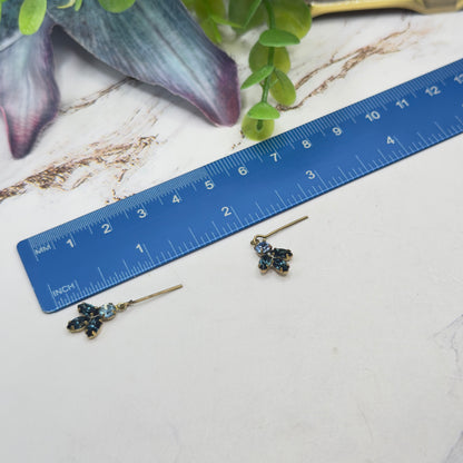 Dark & Light Blue Rhinestone Leaf Cluster Vintage Style Doll Necklace & Earrings • 18-22 Inch Fashion Vintage Doll Jewelry