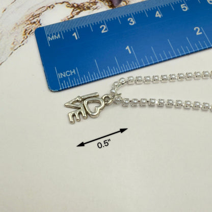 Silver Love Charm Pearl Cup Chain Doll Necklace • 18 Inch Fashion Doll Jewelry