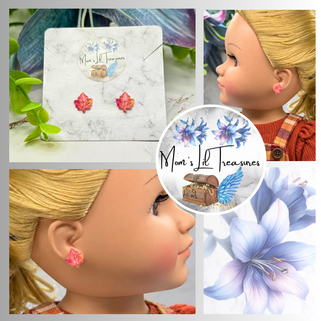 Autumn Fall MapleLeaf Post Doll Earrings | for 18 Inch Fashion Dolls
