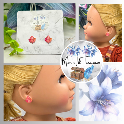 Autumn Fall MapleLeaf Post Doll Earrings | for 18 Inch Fashion Dolls