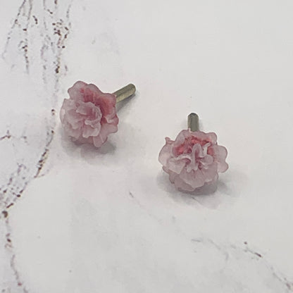 Pink Flower Rose Post Doll Earrings 2mm Post • fits 18” American Girl Doll
