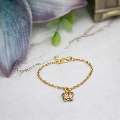 Peach Pink Acrylic Crystal Butterfly Gold Chain Doll Necklace for 16 Inch Fashion Dolls