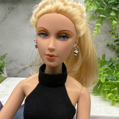 Silver Heart Dangle Doll Earrings • 16 Inch Fashion Doll Jewelry