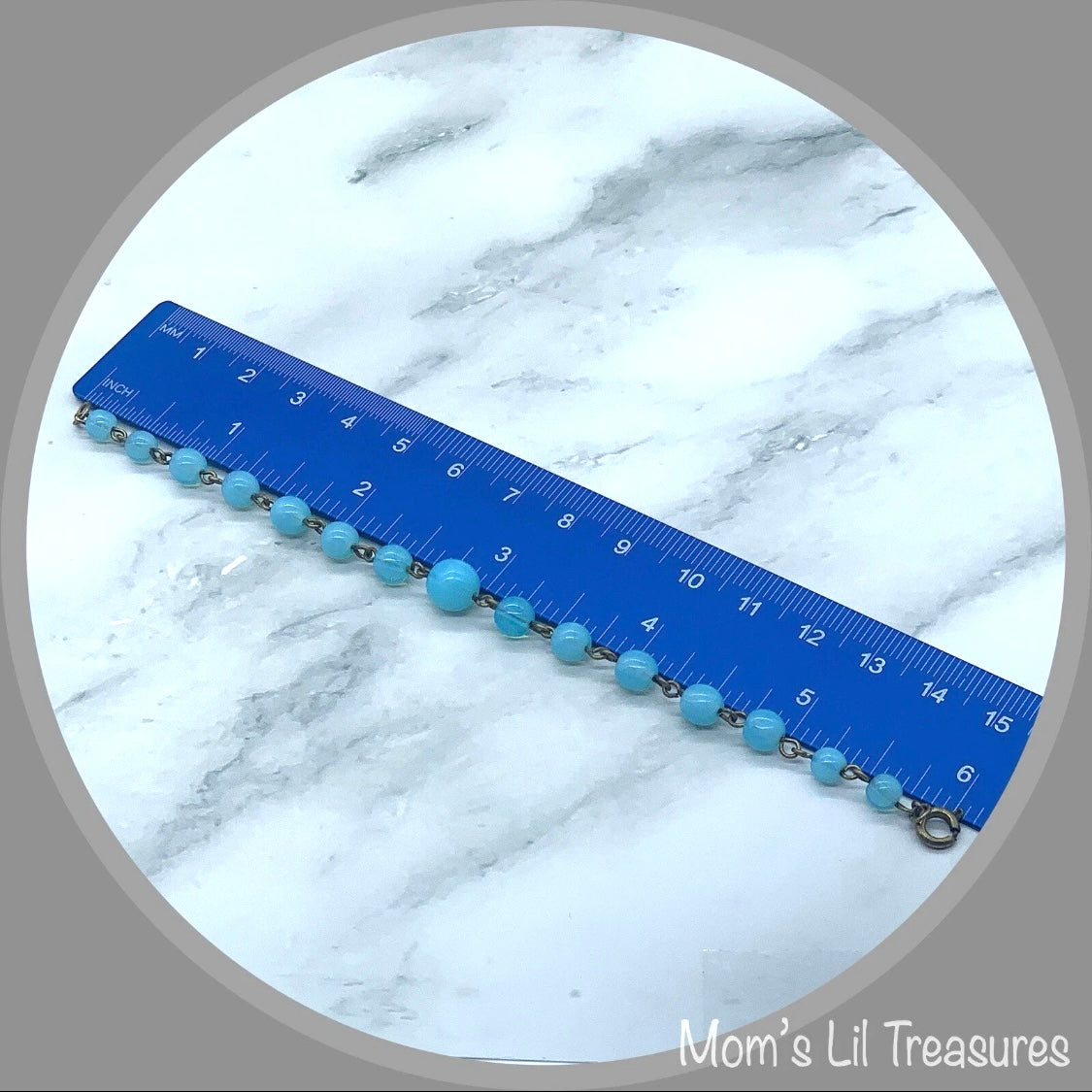 Turquoise Blue Glass Beaded Doll Necklace • 18 Inch Fashion Doll Jewelry