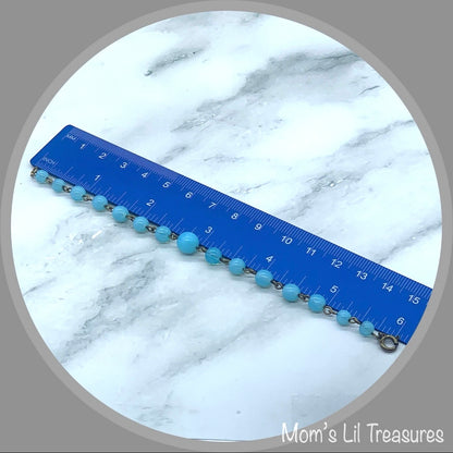 Turquoise Blue Glass Beaded Doll Necklace • 18 Inch Fashion Doll Jewelry