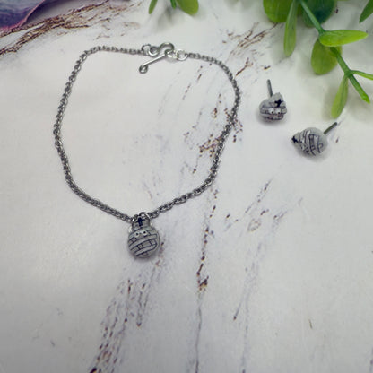 Mummy Halloween Doll Necklace and Earrings Set • 14 Inch Doll Jewelry