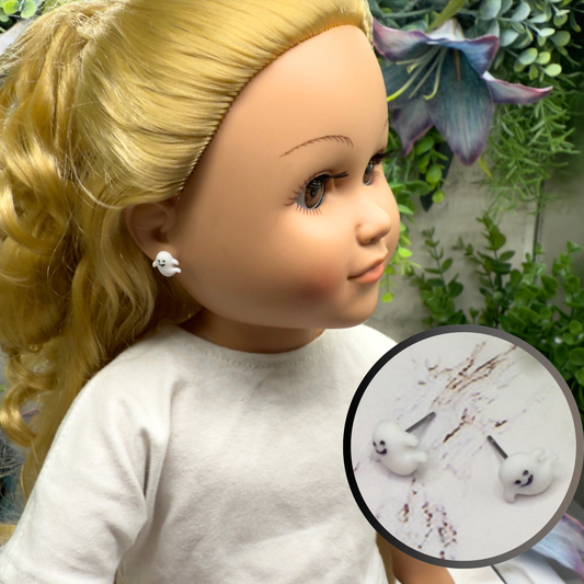 Ghost Halloween Post Doll Earrings • 18 Inch Fashion Doll Jewelry