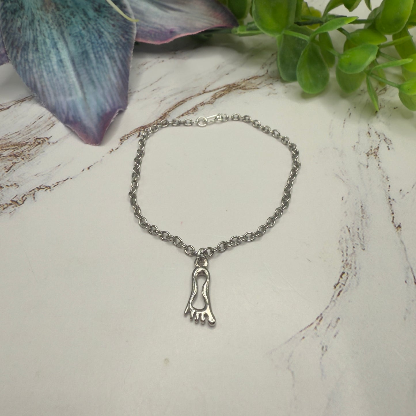 Silver Foot Charm Doll Necklace • 18 Inch Fashion Doll Jewelry