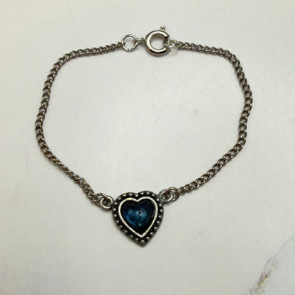 Silver Heart Blue Center Charm Doll Necklace • 18 Inch Fashion Doll Jewelry