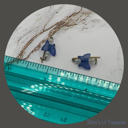 Blue Butterfly Doll Barrettes for 14” Doll • Hair Accessories